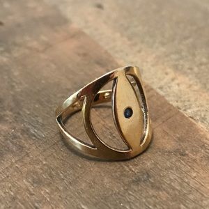Jennifer Zeuner Evil Eye Gold Ring Size 5